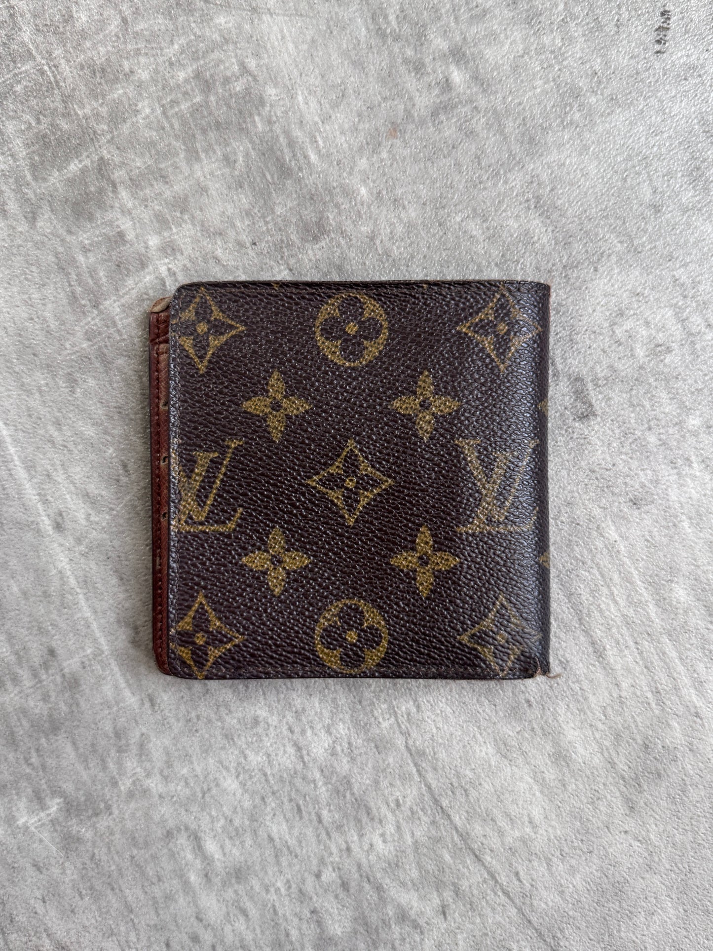 Louis Vuitton Brown Leather LV Monogram Bifold Wallet