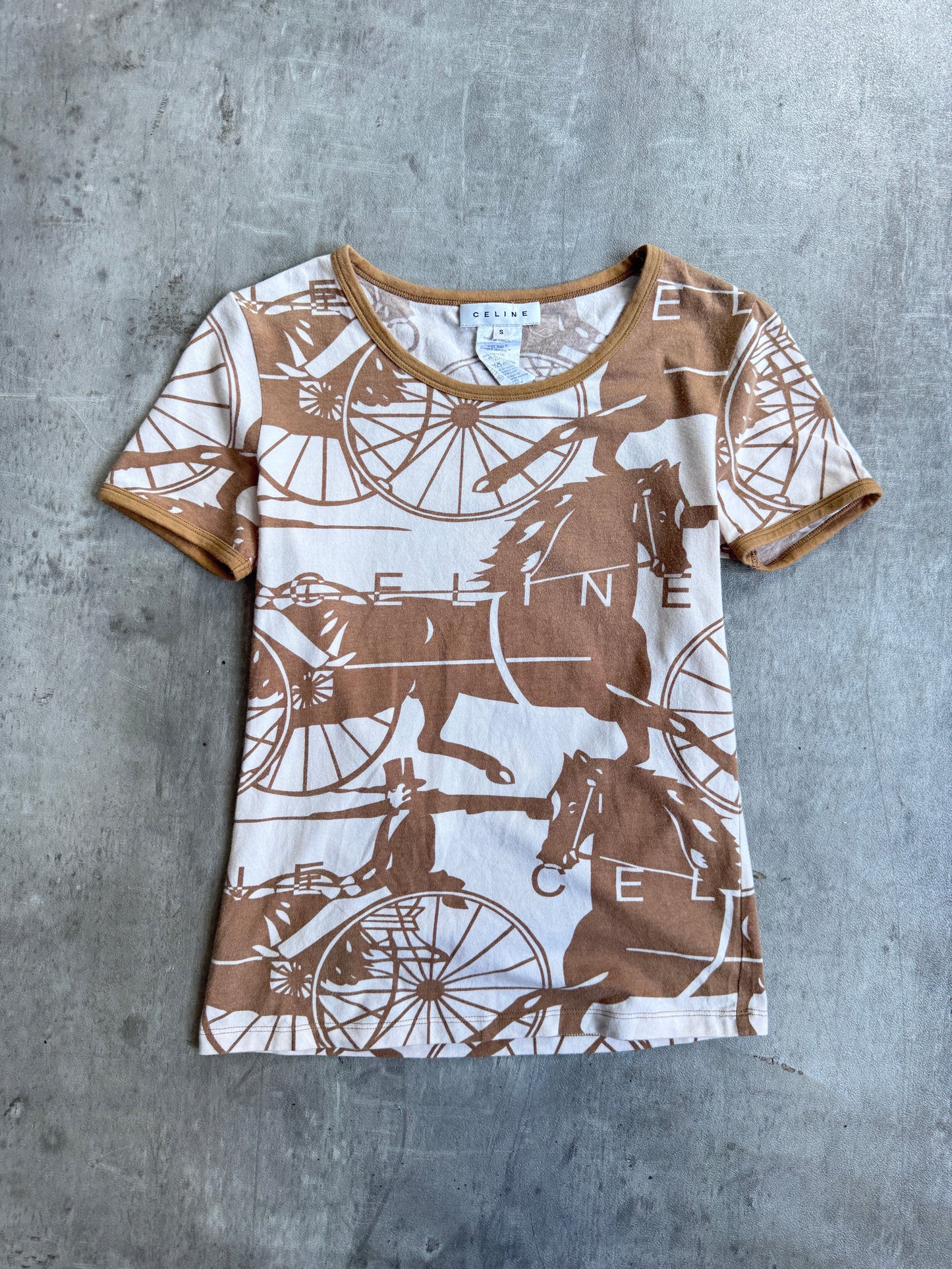 Celine Horse Carriage Two Tone Tee SC: 5782