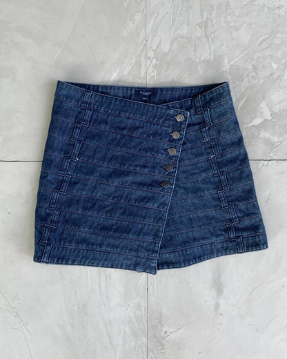 BURBERRY DENIM WRAP SKIRT - S/M