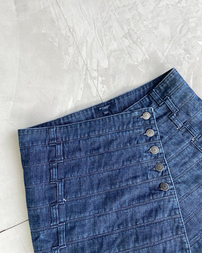 BURBERRY DENIM WRAP SKIRT - S/M