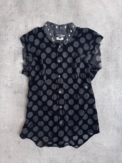 CDG Junya Watanabe Polka Dot Mesh Sleeveless Shirt