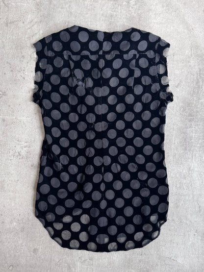 CDG Junya Watanabe Polka Dot Mesh Sleeveless Shirt