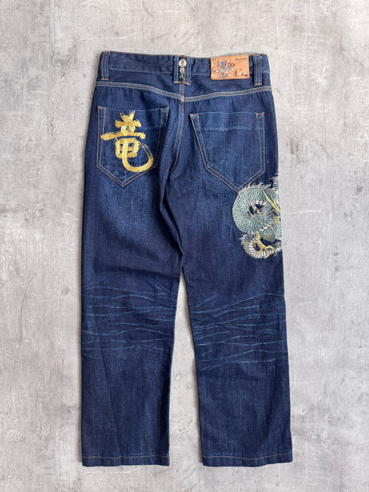 Big Train Dragon Embroidered Denim Jeans