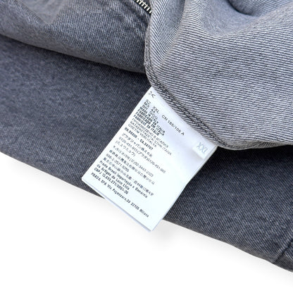 PRADA TRIANGLE LOGO DENIM ZIP OVERSHIRT GREY XXL | XXL, Grey