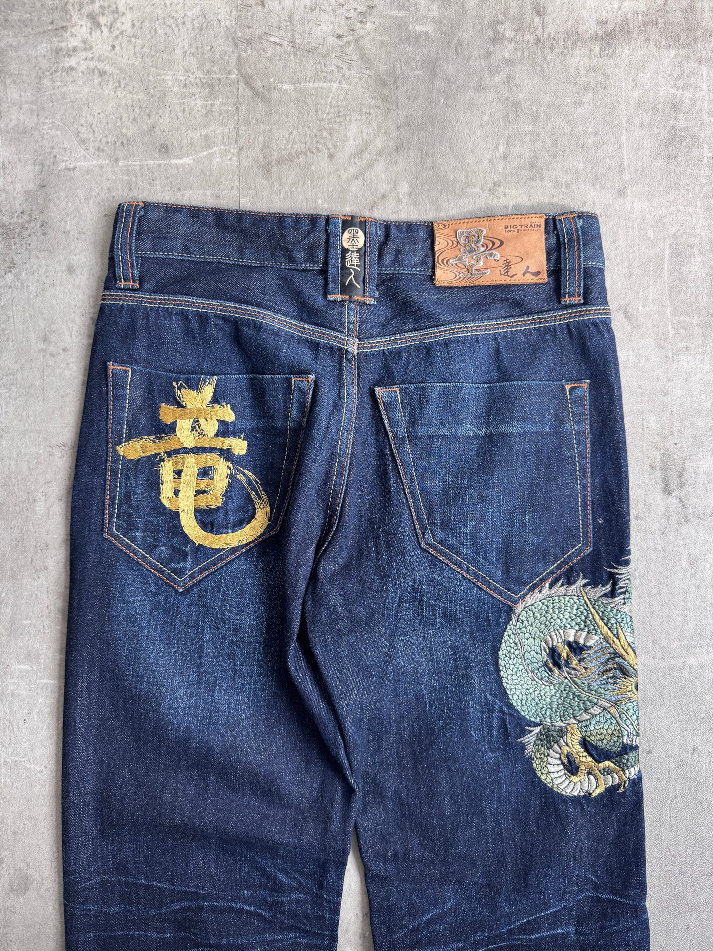 Big Train Dragon Embroidered Denim Jeans