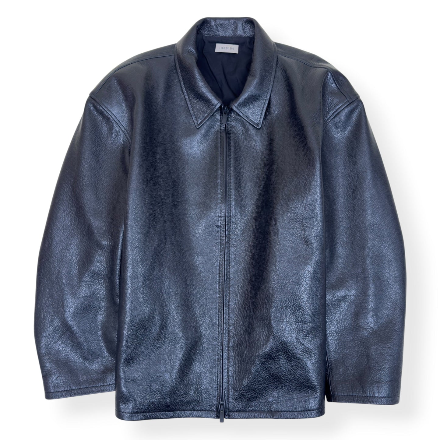 FEAR OF GOD ETERNAL LEATHER ZIP JACKET BLACK XL | XL, Black