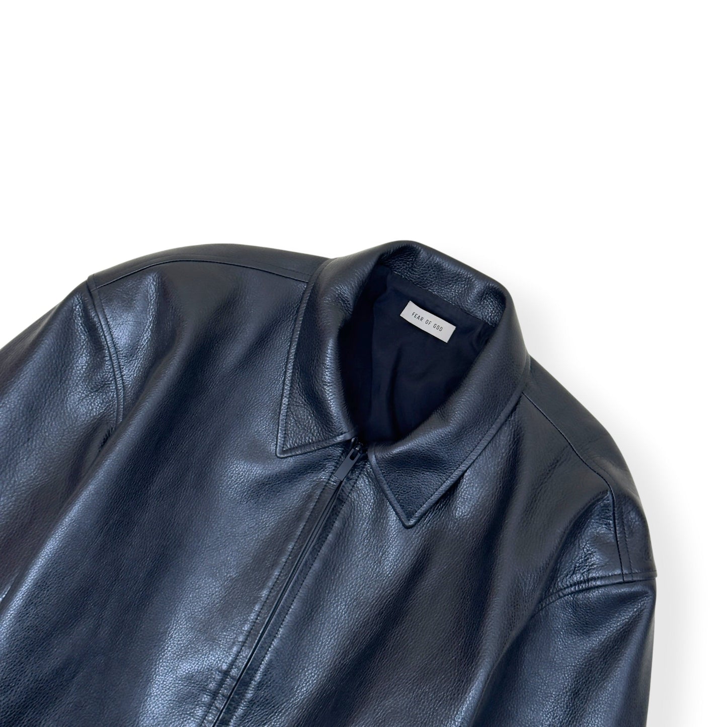 FEAR OF GOD ETERNAL LEATHER ZIP JACKET BLACK XL | XL, Black
