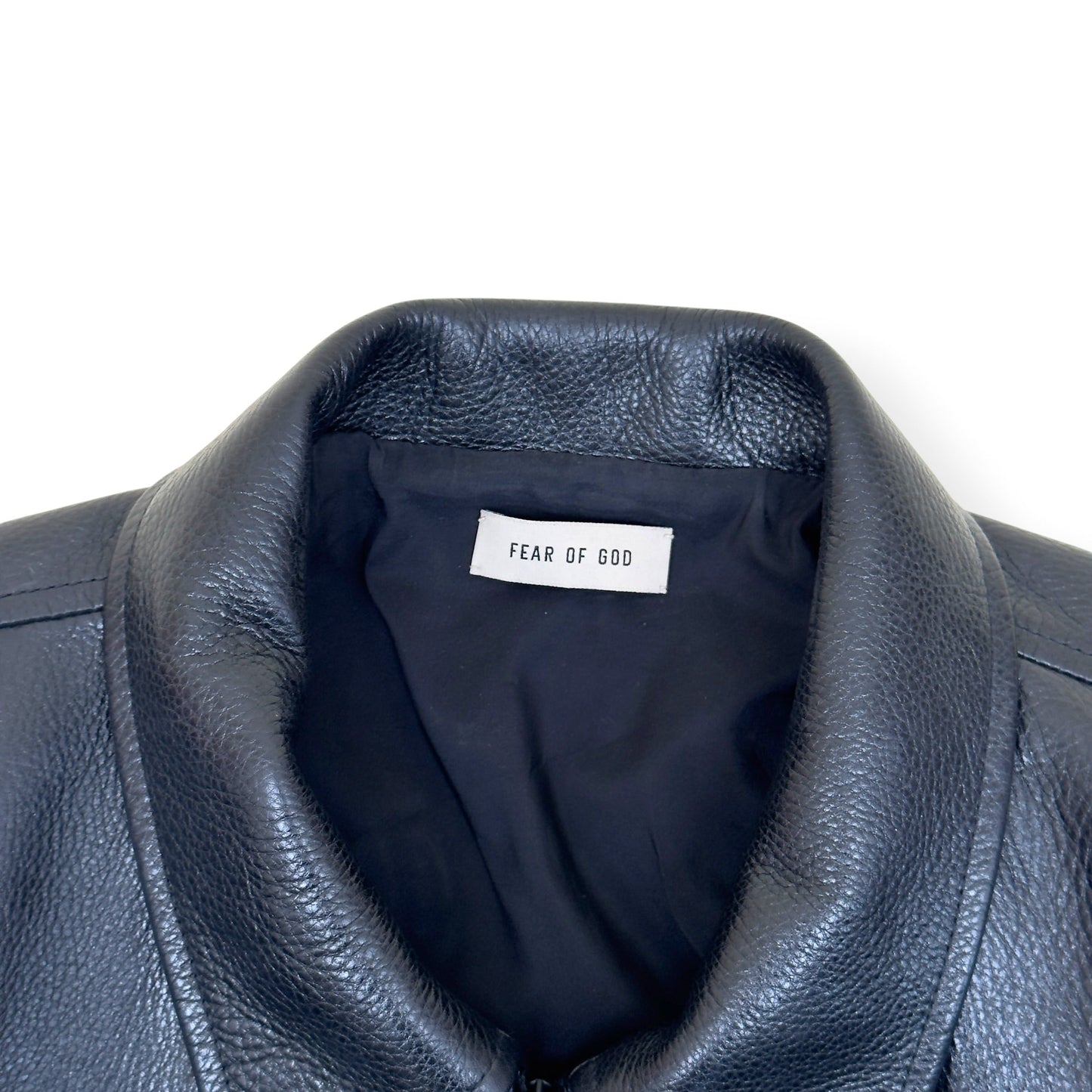 FEAR OF GOD ETERNAL LEATHER ZIP JACKET BLACK XL | XL, Black