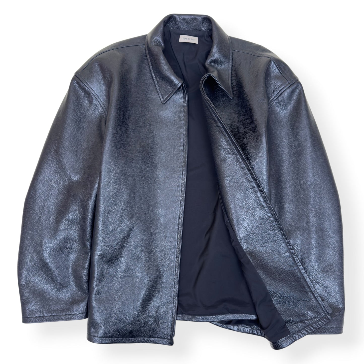 FEAR OF GOD ETERNAL LEATHER ZIP JACKET BLACK XL | XL, Black