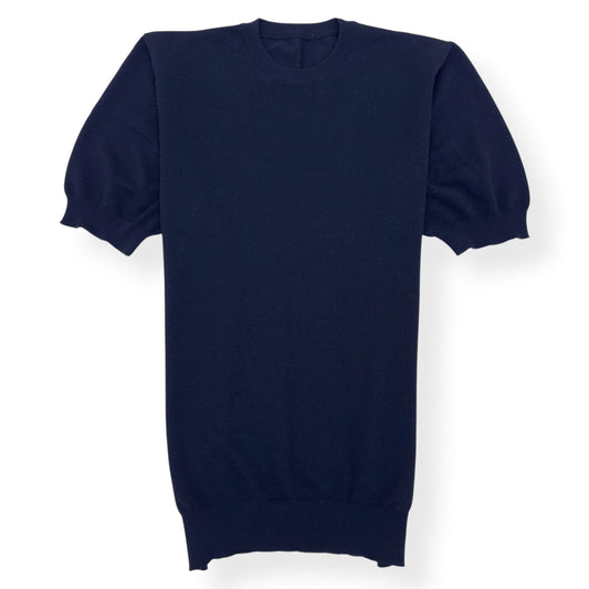 THOM SWEENEY SUPERFINE MERINO WOOL SHORT SLEEVE KNIT T-SHIRT BLACK L | Large, Black