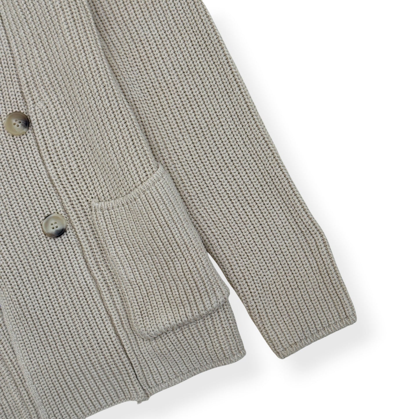 THOM SWEENEY COTTON SHAWL COLLAR CARDIGAN ECRU 50 / M | Medium, Ecru