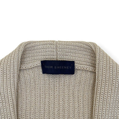 THOM SWEENEY COTTON SHAWL COLLAR CARDIGAN ECRU 50 / M | Medium, Ecru