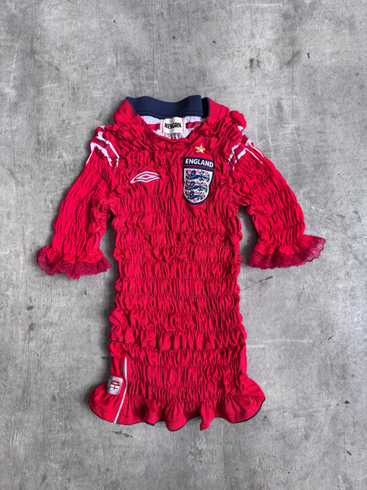 VT Rework: England x Umbro Shirred Football Tee | Small, Multicoloured