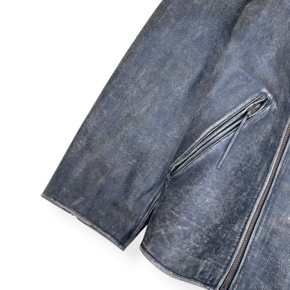 ACNE STUDIOS DISTRESSED LEATHER BIKER JACKET GREY 50 / L | Large, Grey