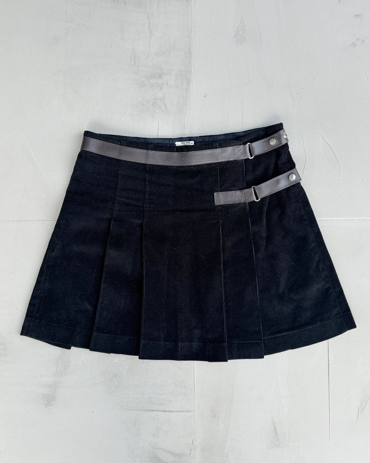 MIU MIU FW03 CORD WRAP PLEATED MINI SKIRT - S/M