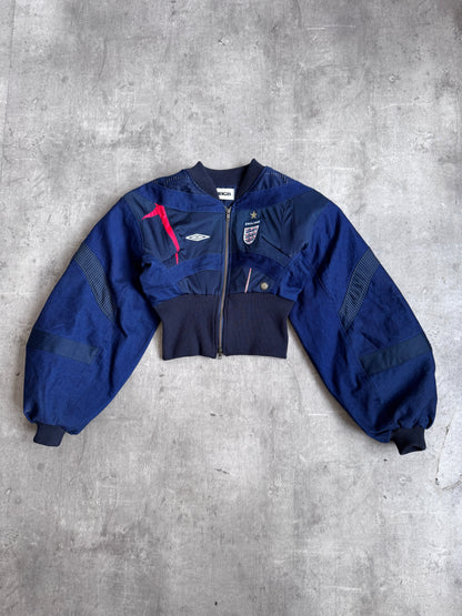 VT Rework: England x Umbro Denim Bomber Jacket | Small, Multicoloured