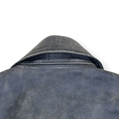 ACNE STUDIOS DISTRESSED LEATHER BIKER JACKET GREY 50 / L | Large, Grey