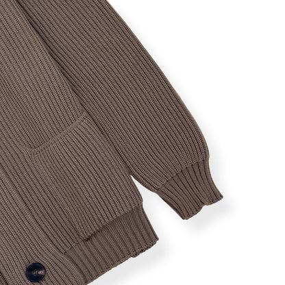 THOM SWEENEY EXTRAFINE MERINO WOOL SHAWL COLLAR CARDIGAN TAUPE L | Large, Taupe