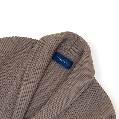 THOM SWEENEY EXTRAFINE MERINO WOOL SHAWL COLLAR CARDIGAN TAUPE L | Large, Taupe