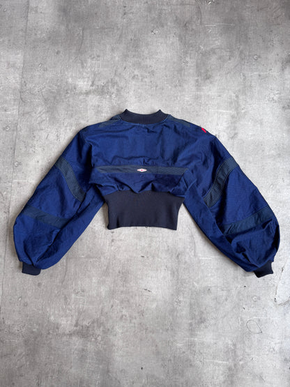 VT Rework: England x Umbro Denim Bomber Jacket | Small, Multicoloured