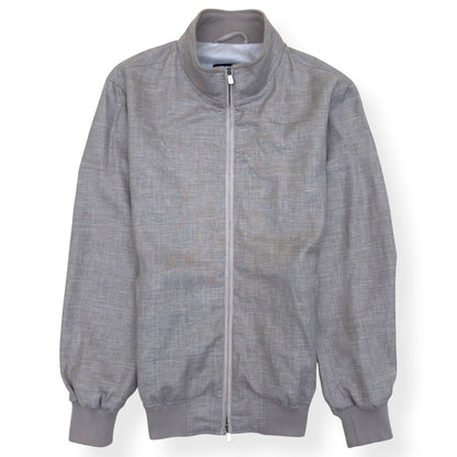 THOM SWEENEY WOOL / LINEN SILK ZIP-UP JACKET GREY 52 / L | Large, Grey