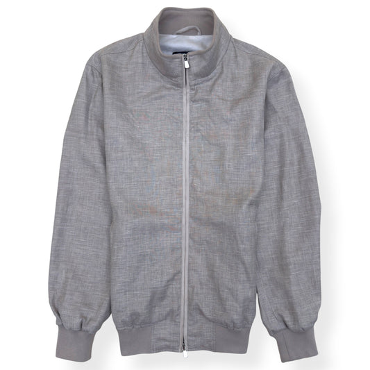 THOM SWEENEY WOOL / LINEN SILK ZIP-UP JACKET GREY 52 / L | Large, Grey