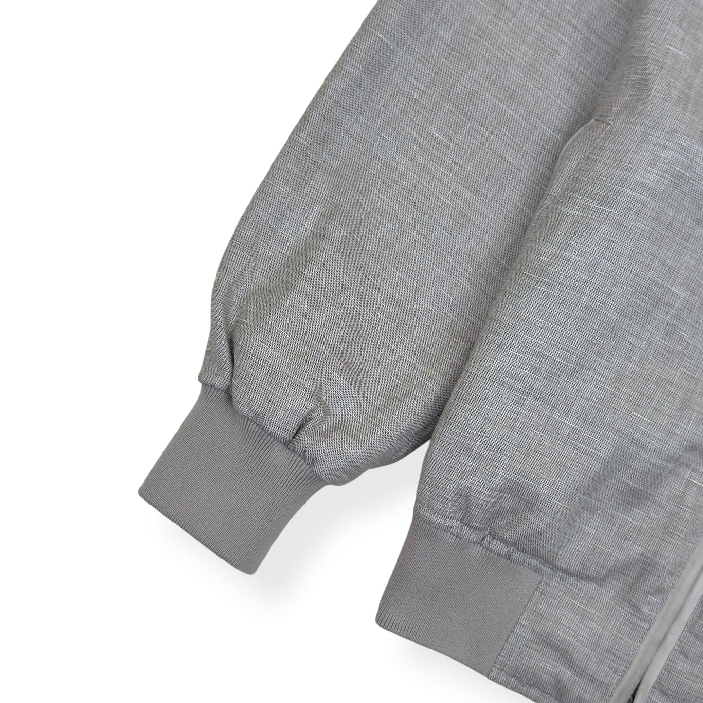 THOM SWEENEY WOOL / LINEN SILK ZIP-UP JACKET GREY 52 / L | Large, Grey