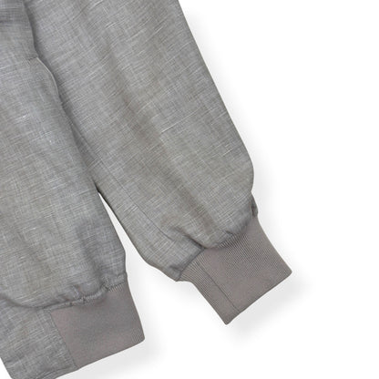 THOM SWEENEY WOOL / LINEN SILK ZIP-UP JACKET GREY 52 / L | Large, Grey