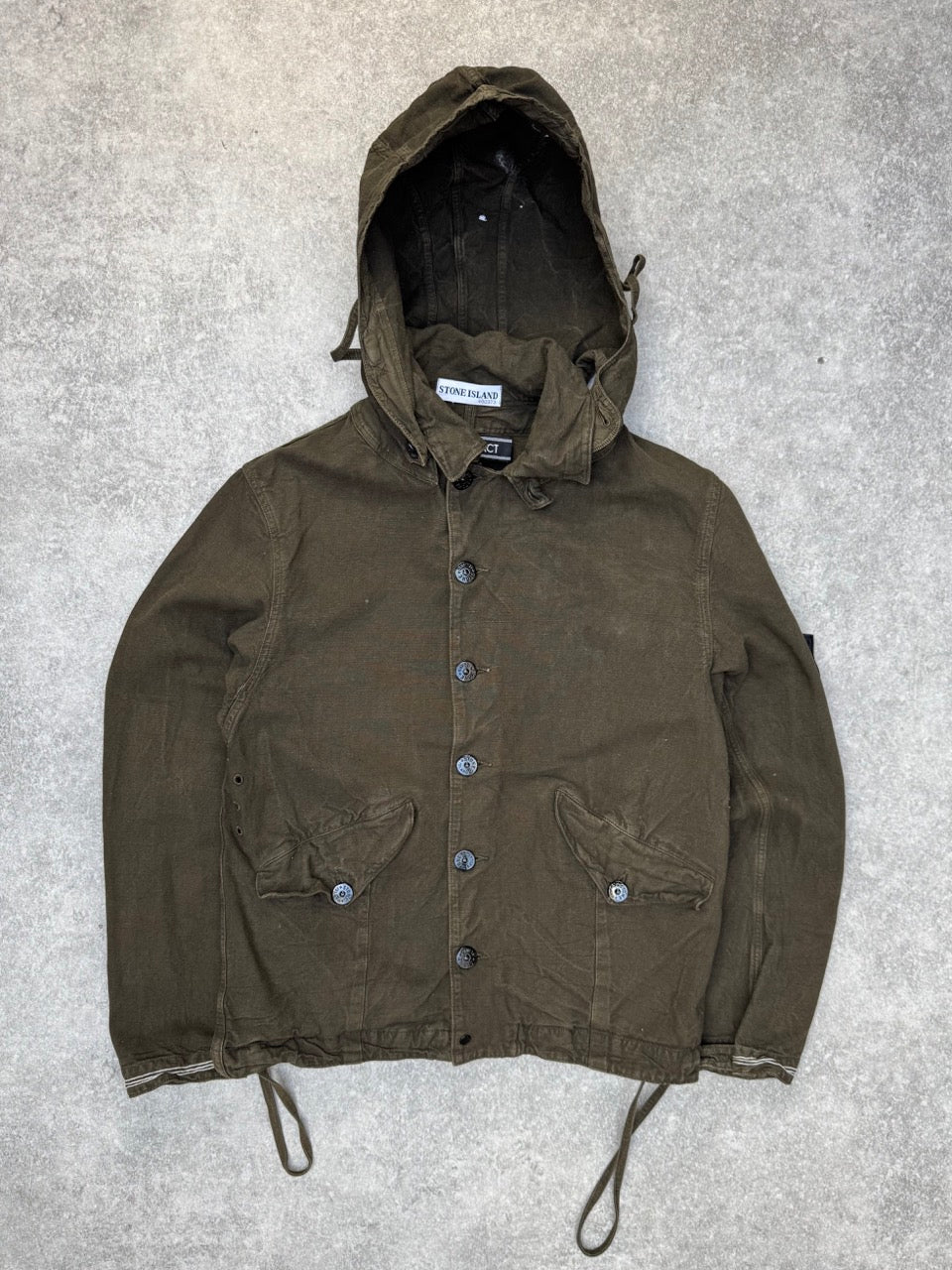 S/S 2003 Stone Island Compact Khaki Hooded Jacket