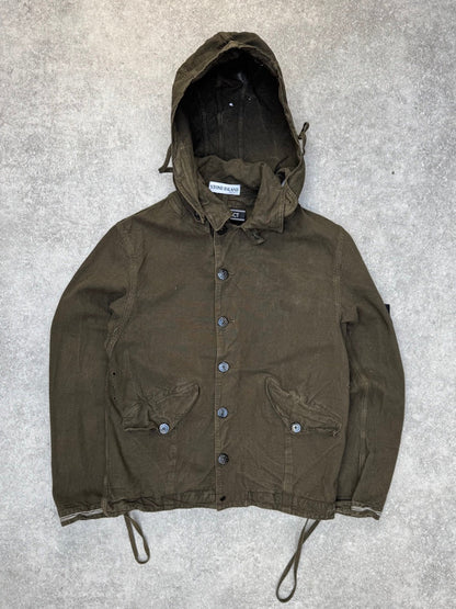 S/S 2003 Stone Island Compact Khaki Hooded Jacket