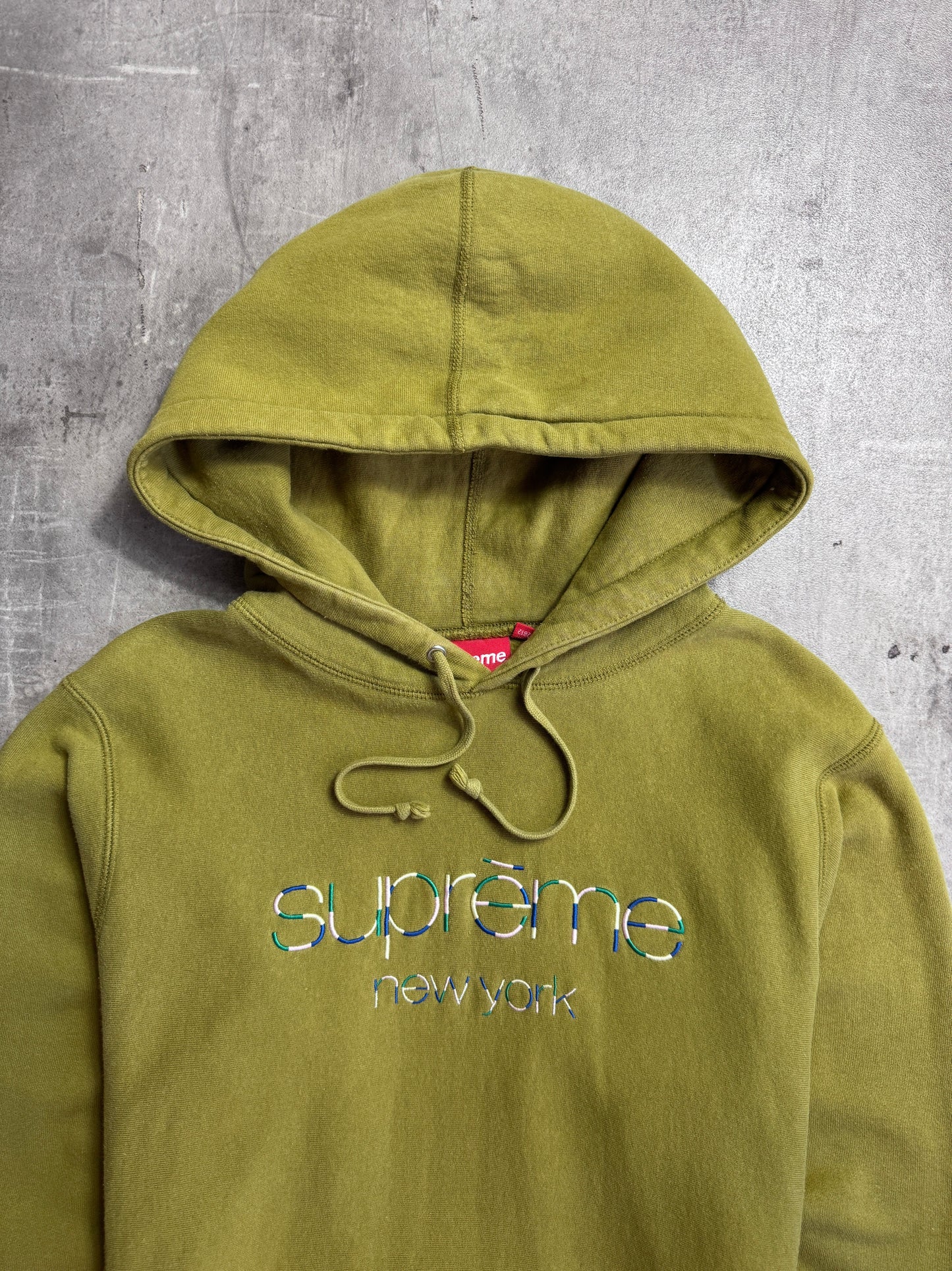 Supreme Moss Multi Classic Logo Cotton Hoodie