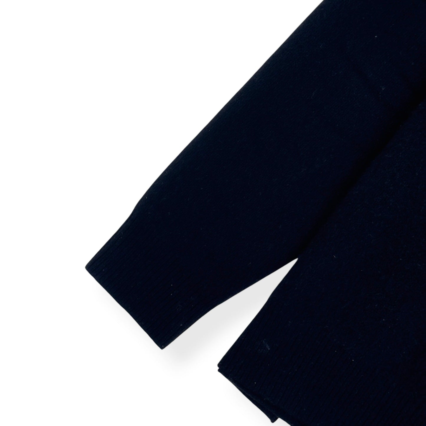 THOM SWEENEY WOOL LONG SLEEVE POLO SHIRT BLACK L | Large, Black