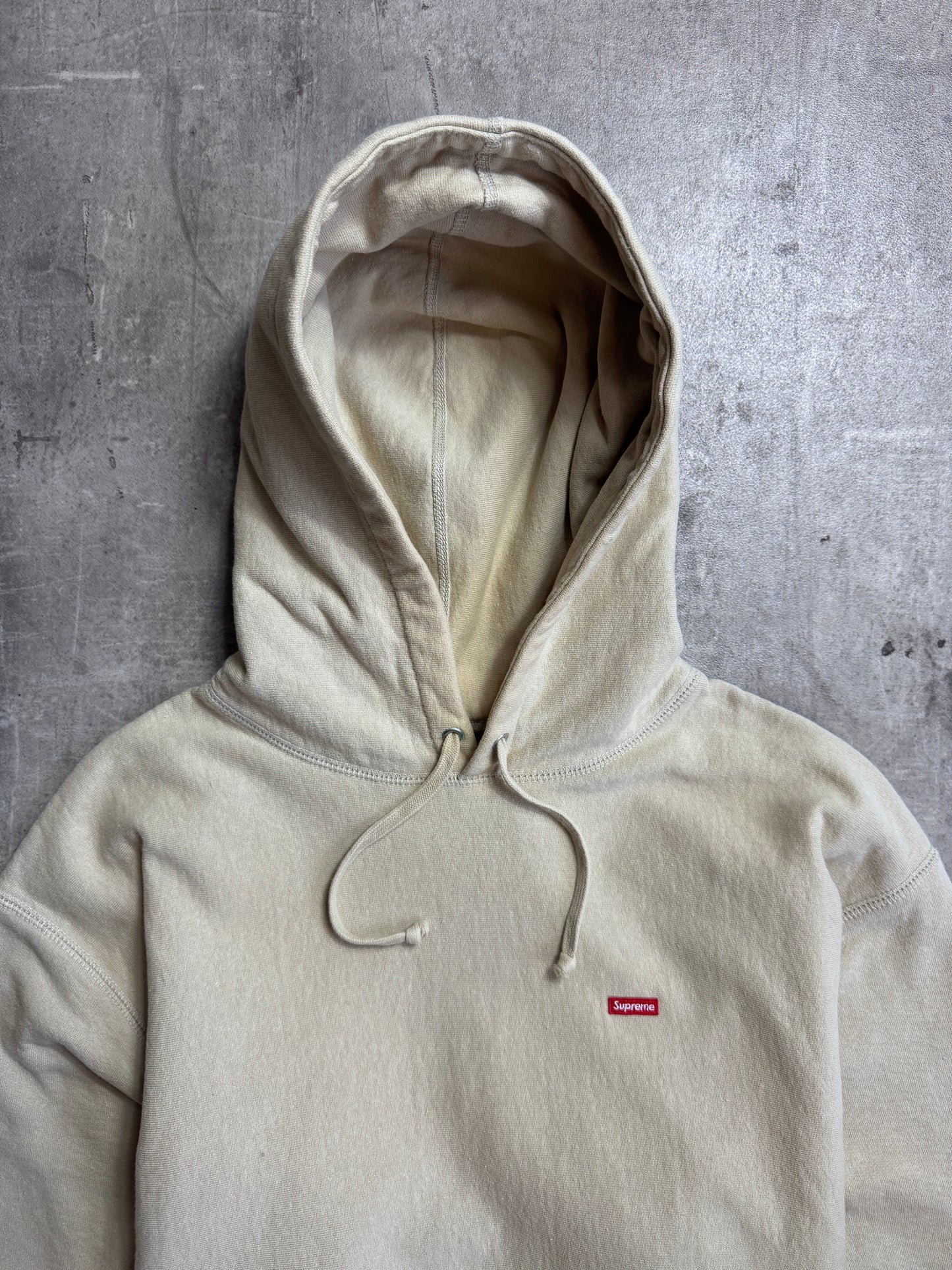 Supreme Beige Small Box Cotton Hoodie