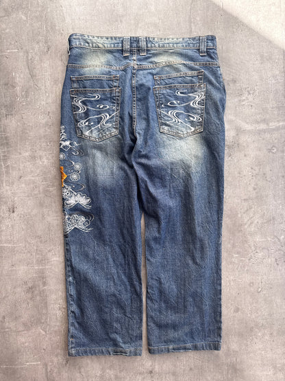 Vintage J950 Crane Embroidered Jeans