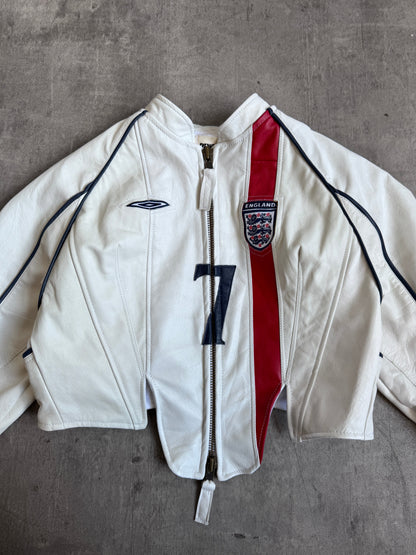 VT Rework: England "7" Leather Football Jacket | Extra Small, Multicoloured