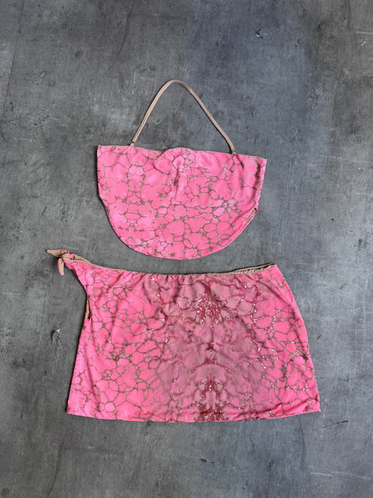 Roberto Cavalli Freedom Gold Marble Print Two Piece