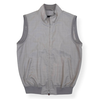 THOM SWEENEY WOOL ZIP-UP GILET STONE 50 / M | Medium, Stone