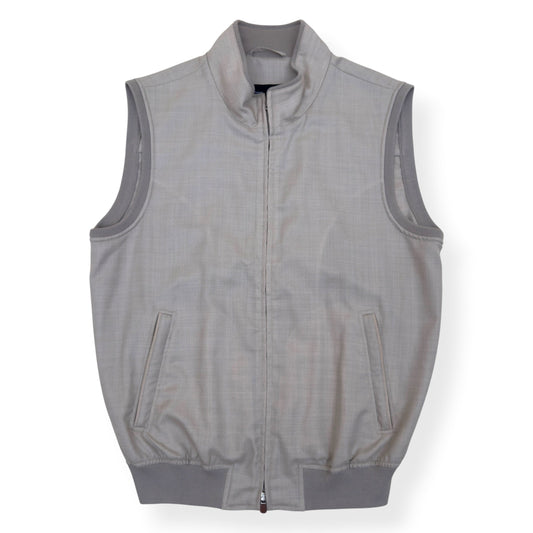THOM SWEENEY WOOL ZIP-UP GILET STONE 50 / M | Medium, Stone