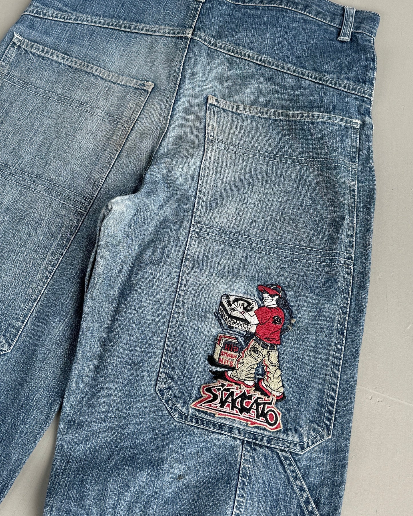 90'S STACCATO WIDE LEG DISTRESSED JEANS