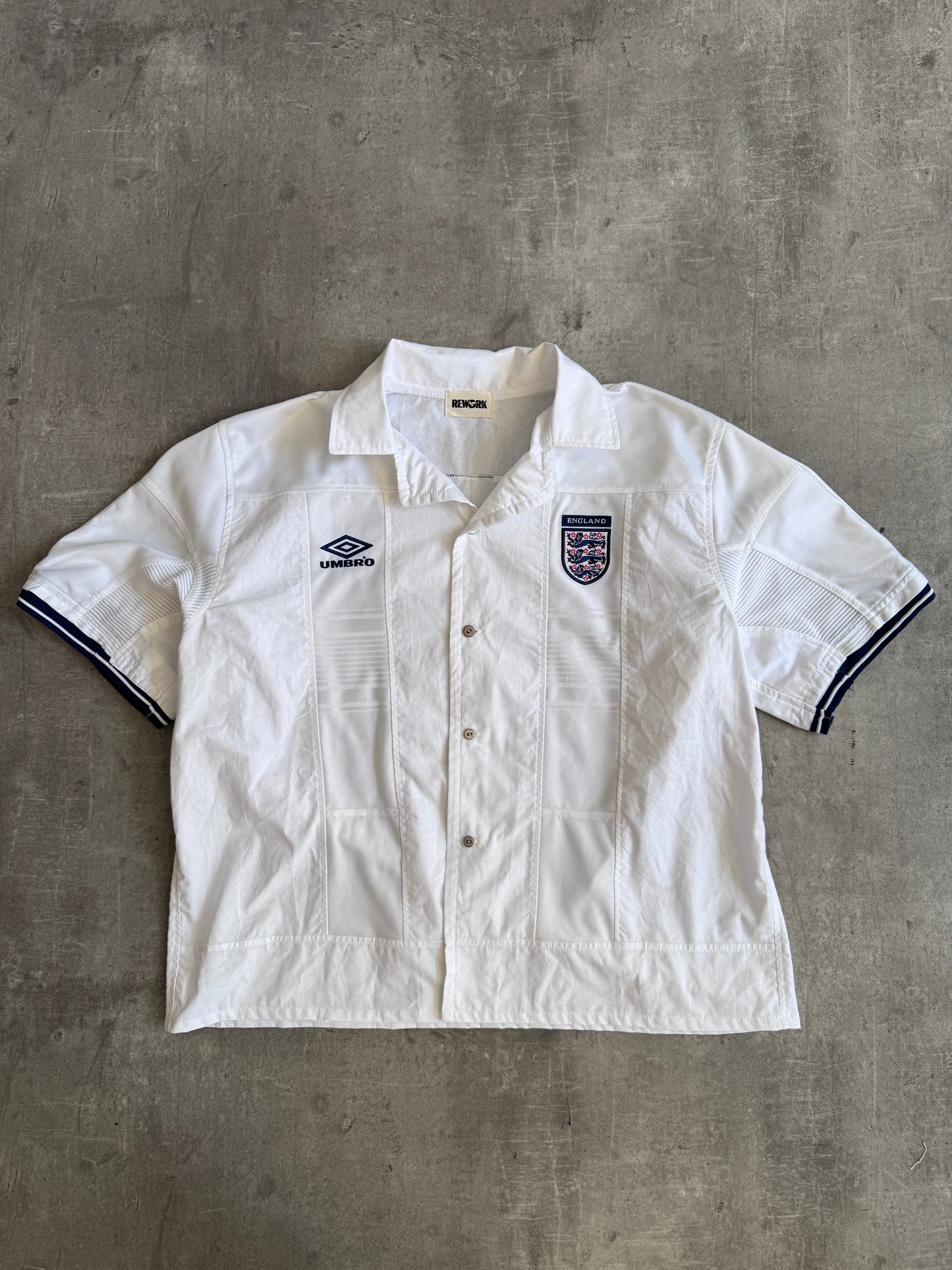 VT Rework: England x Umbro Panelled SS Shirt | Medium, Multicoloured