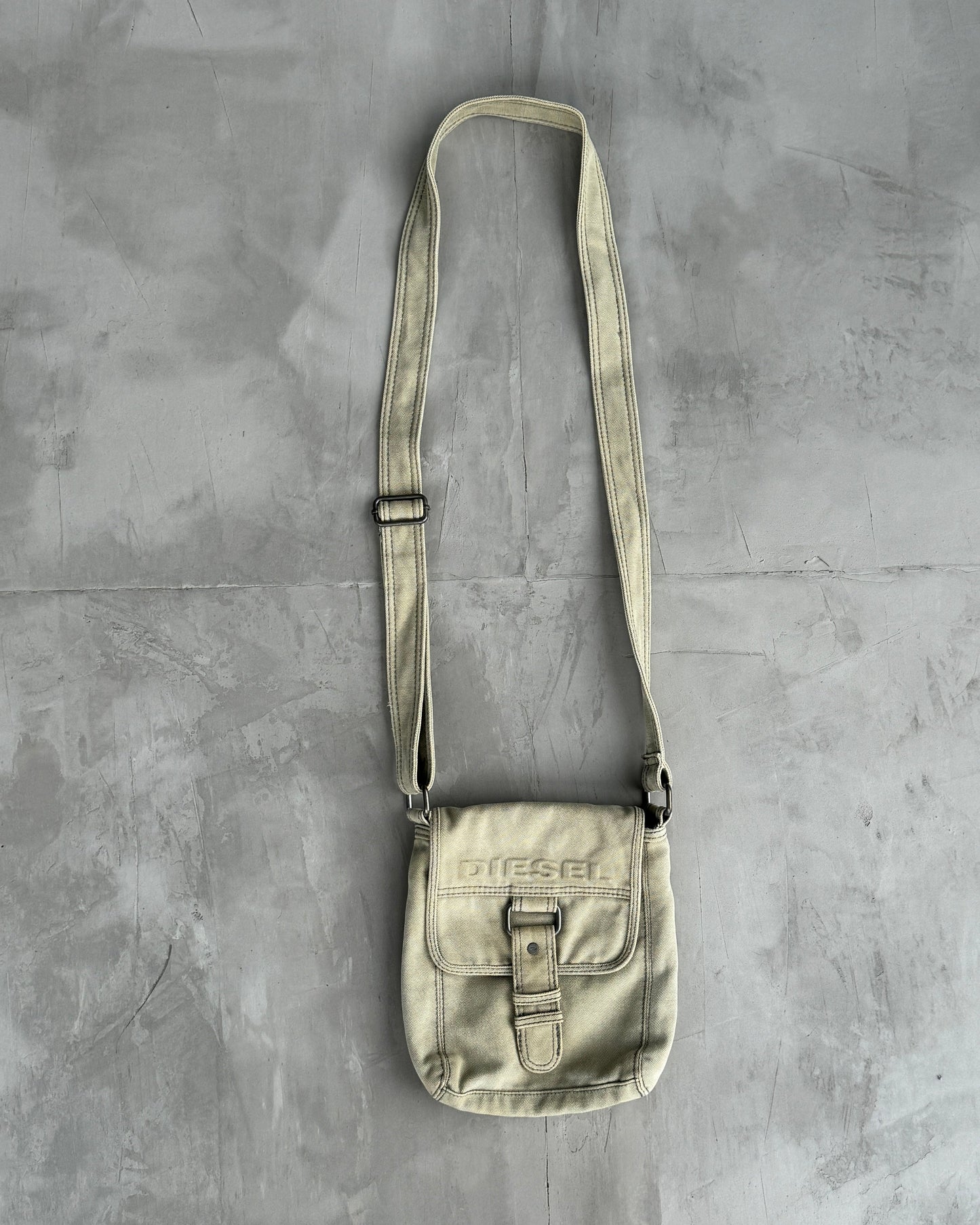 DIESEL KHAKI CANVAS CROSS BODY SIDE BAG