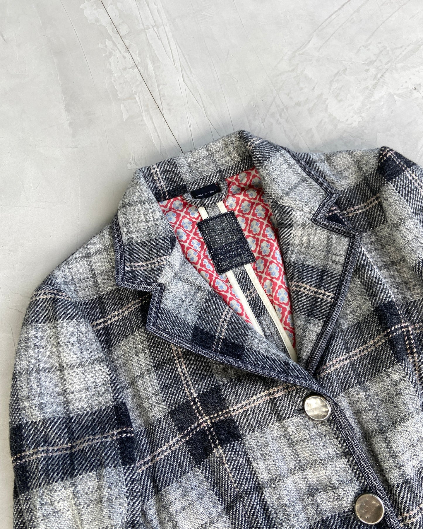 MARITHE FRANCOIS GIRBAUD MFG PLAID CHECK BLAZER - M