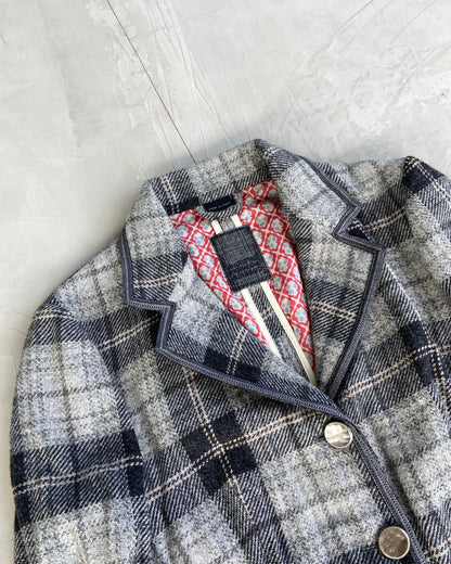 MARITHE FRANCOIS GIRBAUD MFG PLAID CHECK BLAZER - M