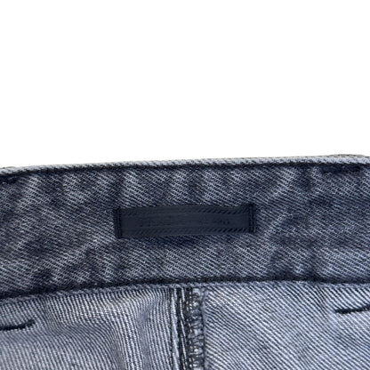 PRADA TRIANGLE LOGO WIDE LEG JEANS GREY 48 / M | Medium, Grey