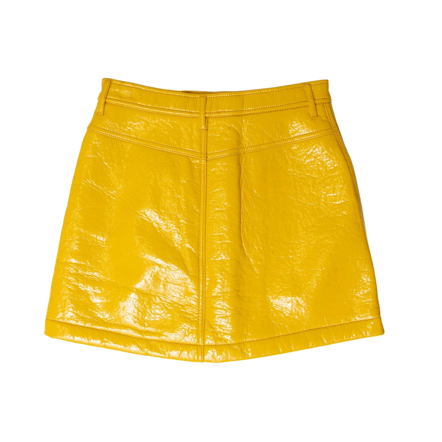 Diesel Yellow Patent Leather Mini Skirt