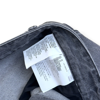 PRADA TRIANGLE LOGO WIDE LEG JEANS GREY 48 / M | Medium, Grey