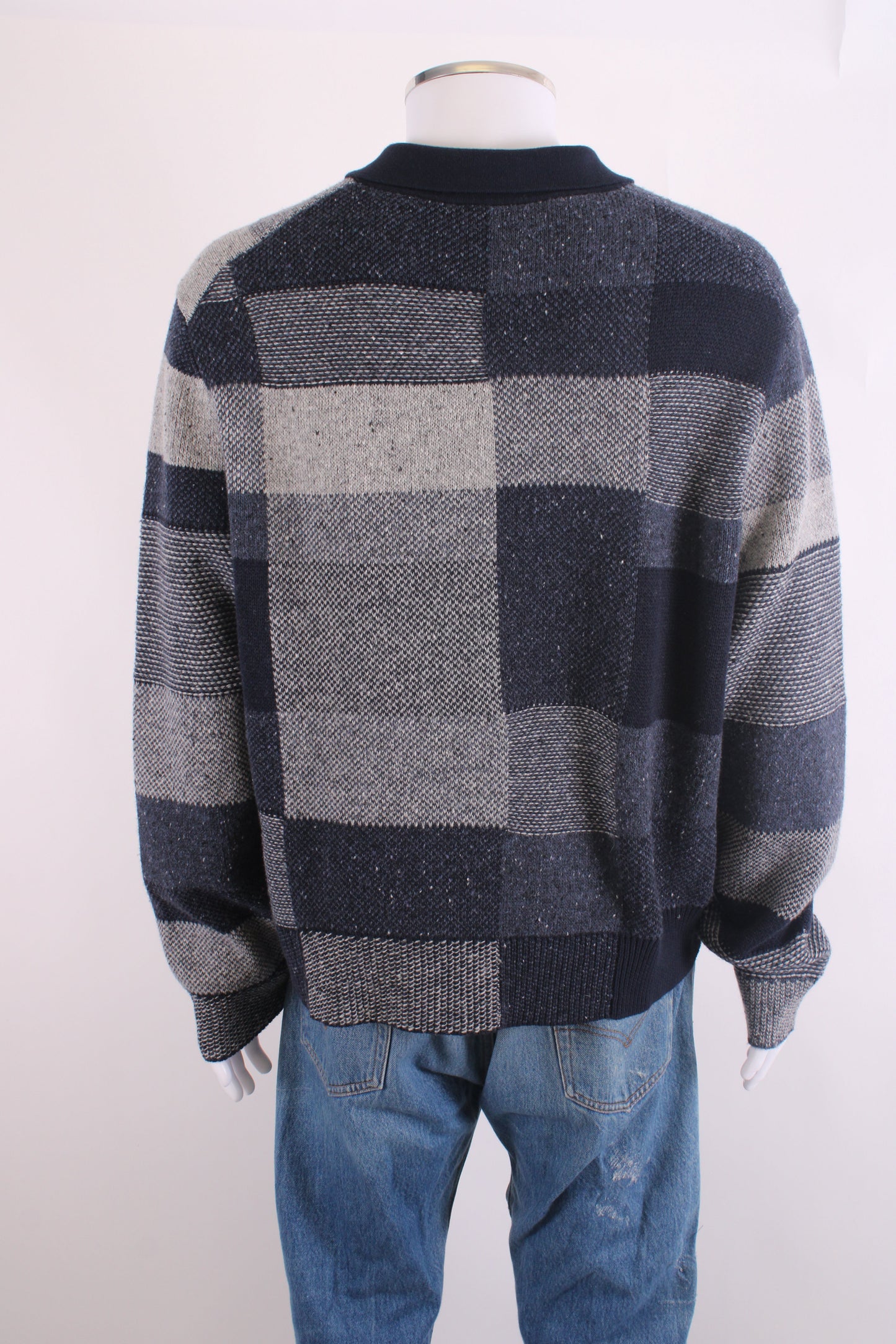 PS Paul Smith Patchwork Zip Cardigan Navy/ Grey XXL | XXL, Grey