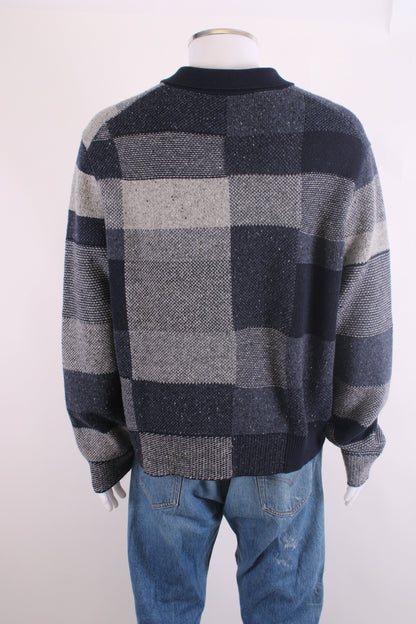 PS Paul Smith Patchwork Zip Cardigan Navy/ Grey XXL | XXL, Grey