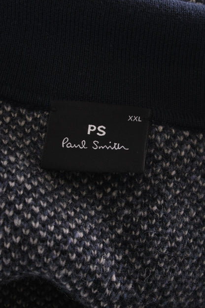 PS Paul Smith Patchwork Zip Cardigan Navy/ Grey XXL | XXL, Grey