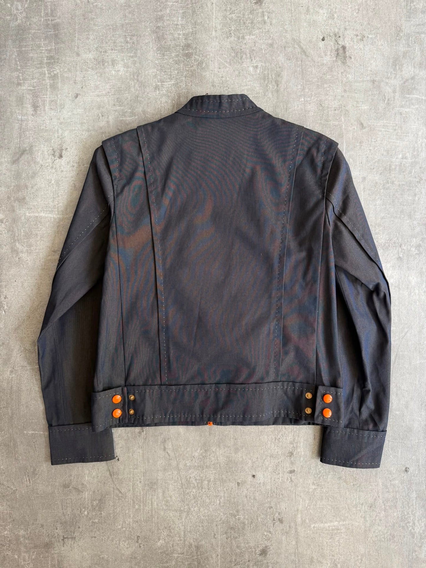 Louis Vuitton Dualtone Denim Mandarin Collar Military Style Jacket | Extra Small, Dark Blue